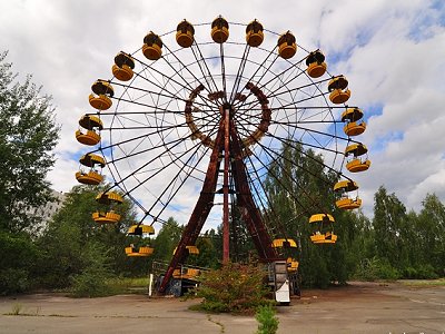 Pripyat's famously abandoned Ferris Wheel.